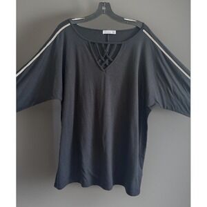 89th + Madison Sweater Womens Size 2XL Black Knit Glitter Rhinestones Bling